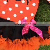 NEW ARRIVAL Newborn Orange Tutu Romper Kids Halloween Tutu Romper Kid Polka Dot Romper With Necklace and Headband thumbnail-4