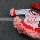 2016 New Valentine's Day Baby Girls Heart Elephant Red Ruffle Infant Romper Kids Wear Hot Sell With Matching Headband Sets thumbnail-3