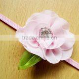 New Born Baby Girl Headband, Small Chiffon Flower Baby Headband thumbnail-4