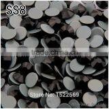 2058HF SS8 1440pcs Flatback Crystal Jet Color Glue Base Loose Hot Fix Rhinestones Iron on Clothing Accessories thumbnail-1