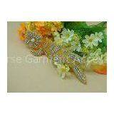 Silver Iron On Flower Design Rhinestone Beaded Applique For Deciration thumbnail-1