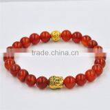 Crystal Clear Agate Bead Bracelet With Buddha Head Accessories Bead Bracelet Jewelry thumbnail-2