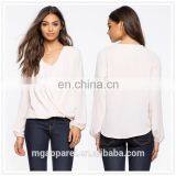 New Arrival Chinese v Neck Blouse for Girl Fashion Designs Wholesale thumbnail-1
