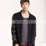 UK Style Casual Mens Black Leather Bomber Jacket