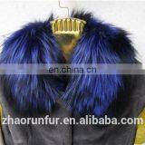 New Women Fur Coat Colorful Rex Rabbit Fur Winter Jacket With Thick Fox Fur Collar thumbnail-5