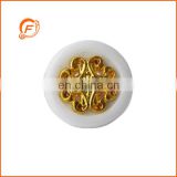 classical resin and abs white combined shank button