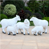 china factory plastic grass sculpture artificial topiary animal sheep shape amusement park decoration
