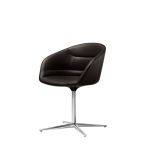 Dining Room Furniture Leather Cushion Aluminium Base Fiberglass Dining Chair thumbnail-3