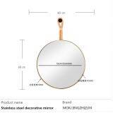 Fog Free Modern Large Round Wall Mirror Stainless Steel Frame Wall Hanging Mirror thumbnail-5