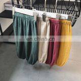 2020 Wholesale Babies Reusable Pants Stretch Harem Pants Baby Toddler Muslin Linen Pants thumbnail-4