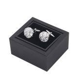 High Quality Black Clamshell Rotating Cufflinks Box Packaging Gift Box thumbnail-3