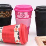 OEM BPA FREE BAMBOO FIBRE TABLE WARES – COFFEE CUPS TRAVEL MUGS SILICONE SLEEVE