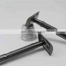 Double Edge Blade Safety Metal Shaving Razor and Brush Stand for Men With Paper Box Packaging thumbnail-5