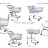 Asia Style Real Nice Shopping Carts Supermarket Holder Shopping Cart Zinc Plated Shopping Trolley thumbnail-6