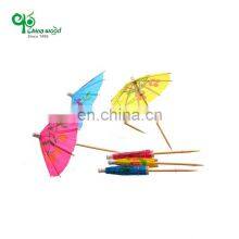 Yada Wholesale Wooden Decorative Toothpicks Mini Paper Umbrella Tooth Picks For Short Party