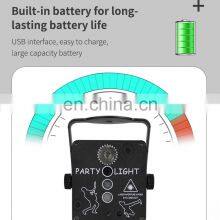 4Hole Mini Projector Laser Strobe Stage Lights Battery Music Led Effect For Night Club Dancing Light Party Lamp thumbnail-4