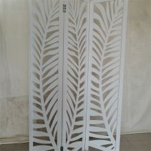 Retro Style 3 Panel Carved Screen Separate Rooms Collapsible Wooden Screen