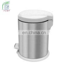 Indoor Plastic Lid Stainless Steel Garbage Can 20L Dustbin Hotel Customized Pedal Trash Bin thumbnail-3