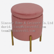Storage Stool With Metal Leg