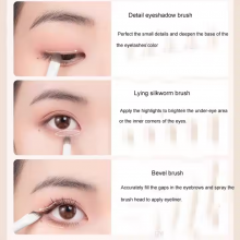 10 Pcs Cosmetic Brush Pu Leather Package Under-eye Eyeliner Smudging Brush Soft Hair Detailing Eyeshadow Brush Set thumbnail-2