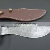 Custom Damascus Handmade Hunting Knife. With Leather Sheath. Top Quality thumbnail-2