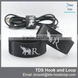 Printed Custom Logo Hook and Loop Black Cable Tie