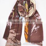 New Design 100% Polyester Paint Pattern Print Hijab Scarf thumbnail-1