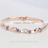 New 18k Rose Gold Filled Twist Clear Austrian Crystal Wrist Bracelet Bangle Jewelry thumbnail-4