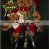 XM-CS004B 18 Inch Christmas Decoration Bear Sleigh With Bell