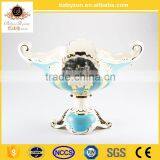 2016 Popular Home Decorate Luxury Art and Crafts Ivory 22"big Ceramic Porcelain Bowl Vase With Gold thumbnail-2