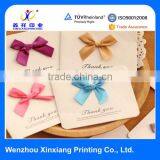 2015 New Fashion White Card Packaging Greeting Cards With Silk Bowknot