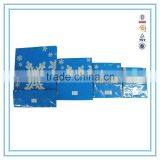 Handbags Wholesale China Blue Snowflake Printing Unique Paper Bag thumbnail-6