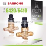 Sanrong 6420 Welded Brass Capped Valve for Refrigeration, 6410 Manual Threaded Shut-off Valve, Air Conditioner Shut Off Valve