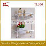 2-Tier Chrome Plated Metal Wire Bathroom Rack Towel Shelves thumbnail-1