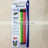 Standard Size Round Shape Black Wood Blister Card Neon HB Pencil With Heat Rolling Logo thumbnail-1