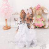 Dog Clothes Dog Wedding Dress With Pearl thumbnail-3