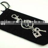 Fashion Key Chain With Lock and Key Pendant Zinc cz Stones thumbnail-1