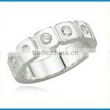Newest 14k White Gold Diamond Soft Square Shapes Wedding Ring thumbnail-1