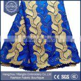 2016 Best Selling Royal Blue Chemical Embroidery Lace Wholesale Wedding Dress Lace Nigeira Top Quality African Guipure Fabric thumbnail-1