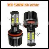 120W H8 LED Angel Eyes Halo Ring Marker Light Bulbs Xenon White for Bmw thumbnail-1