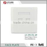 LY-FP179-2P 86 Standard 2 Port Anti Dust Wall Mount Face Plate