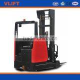 Electric Sit-down Reach Forklift Truck Free Lift 6m