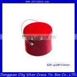 Round Large Cookie Storage Tin Bucket With Handle