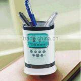 Nature Sound 7 Colors Led Light Digital Alarm Clock With Pen Holder,office Gift