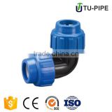 agricultural irrigation pipe PP Compression Fittings 90 degree elbow