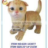 hot selling resin animal cat welcome statues factory