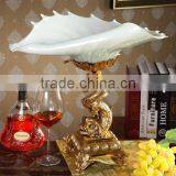 Ichthyosaur Shape Home Decorative Tray, Royal Brass With Crystal Art Tray (BF01-0205-1) thumbnail-1