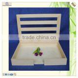 Simple Elegant Large Cuboid Plate Lid Plain Pine Wooden Box thumbnail-4