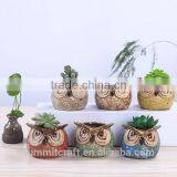 Succulent Plants Mini Owl Shape Ceramic Flower Pots thumbnail-1