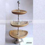 Three Tier Cake Stand Made in Wood and Aluminium With Podwer Coating thumbnail-1